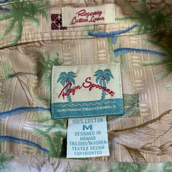 Reyn Spooner Regency Cotton Lawn Men's Button Down Hawaiian Shirt Size MED - Picture 2 of 5